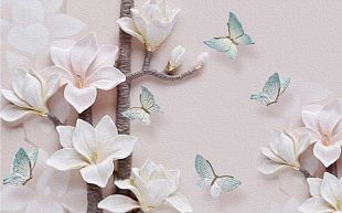 Бабочки цветы575